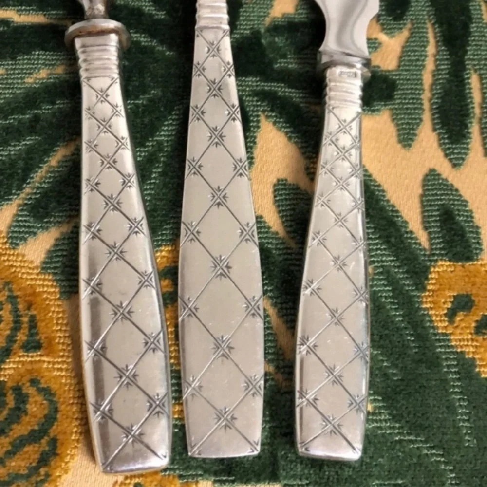 101+g Sterling Silver “Saint Jerne” aka Stars Serving Utensils Set E Dragsted